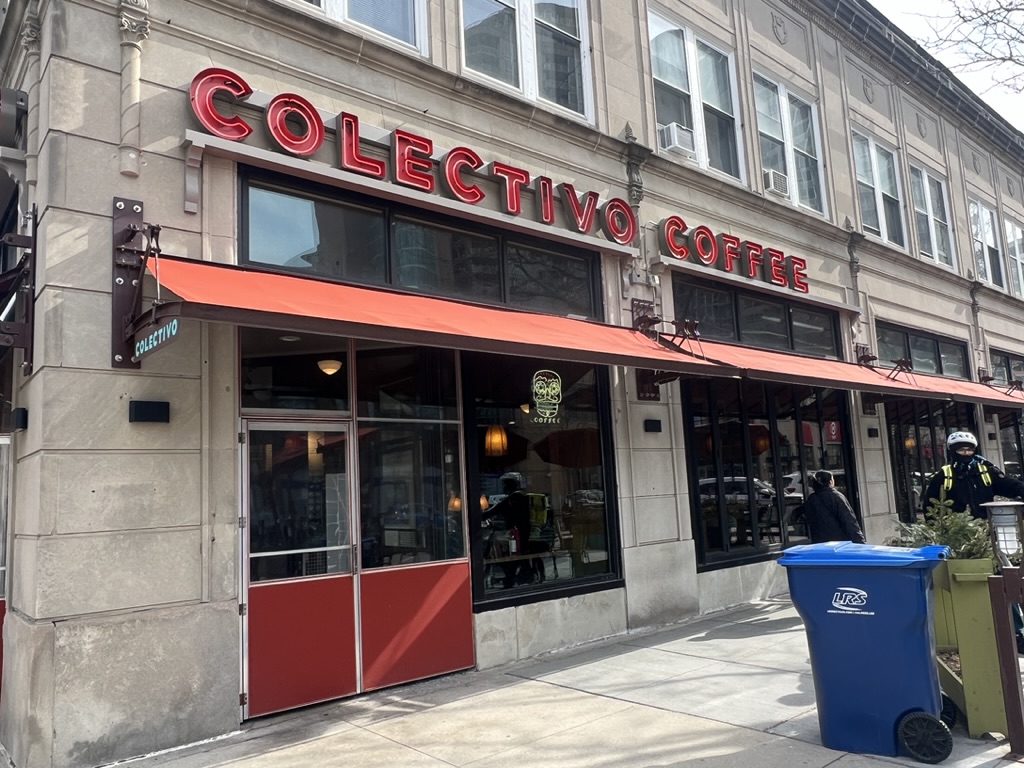 Colectivo coffee sells an assortment of food and beverages from their Evanston location. 