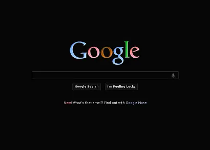 Google Web Page After Enabling Night Mode On Chrome