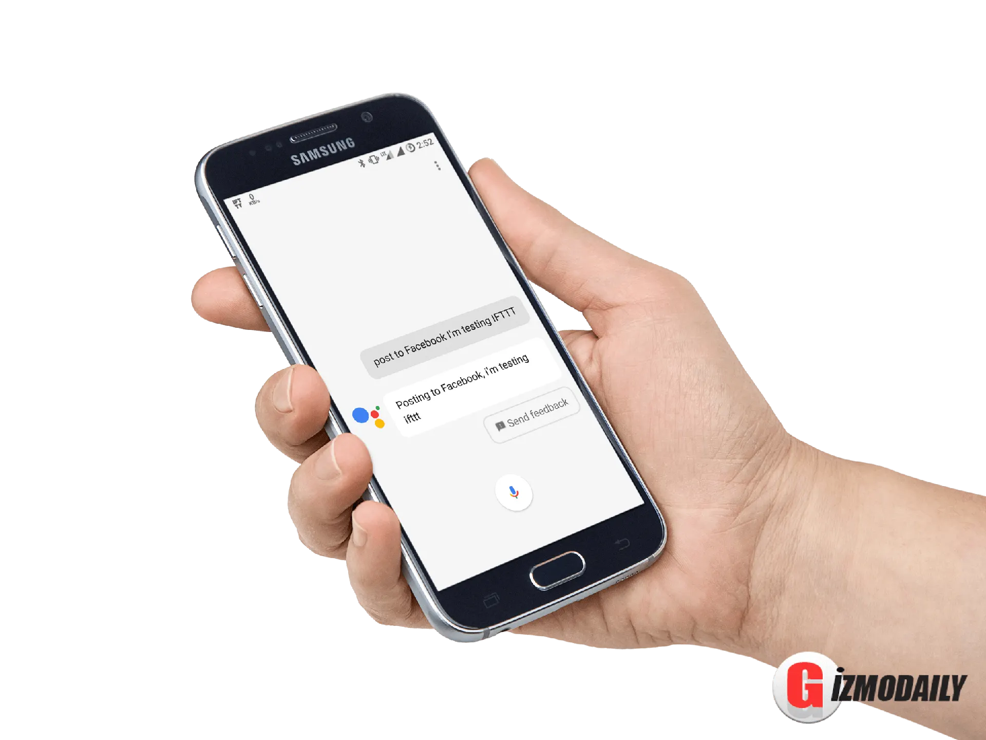 post status on Facebook using Google Assistant