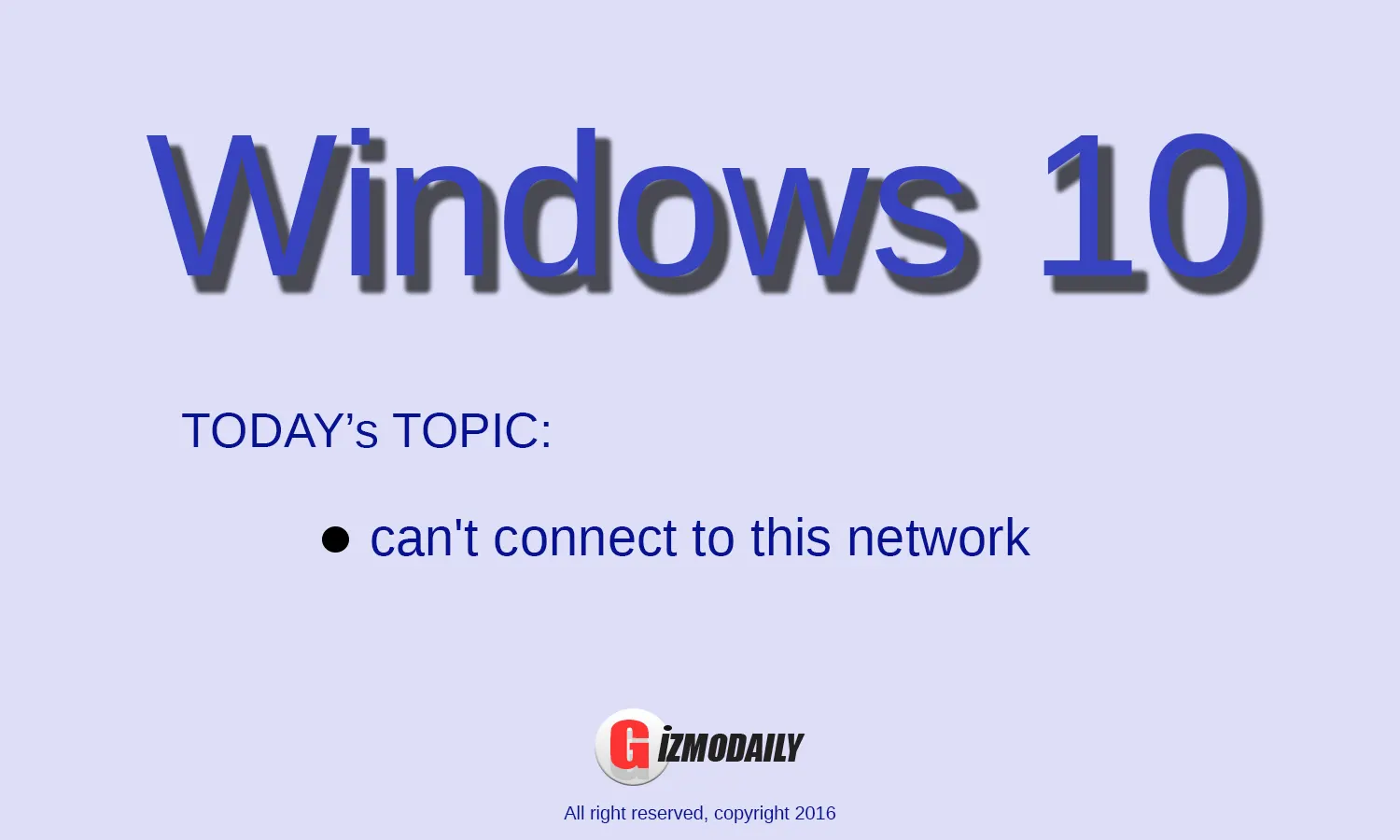 Windows 10 can't connect to this network