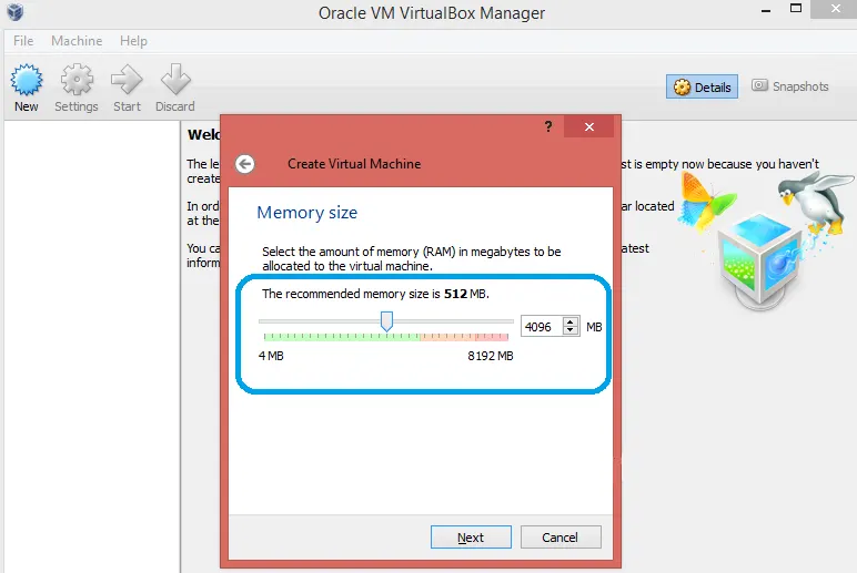 Select memory size
